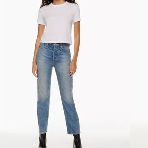 aritzia denim forum arlo high rise straight jean size 25